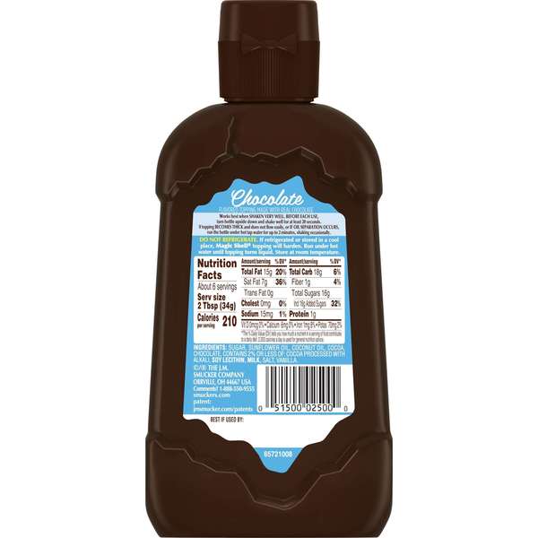 Smuckers Smucker's Magic Shell Chocolate Topping 7.25 oz. Bottle, PK8 5150024358